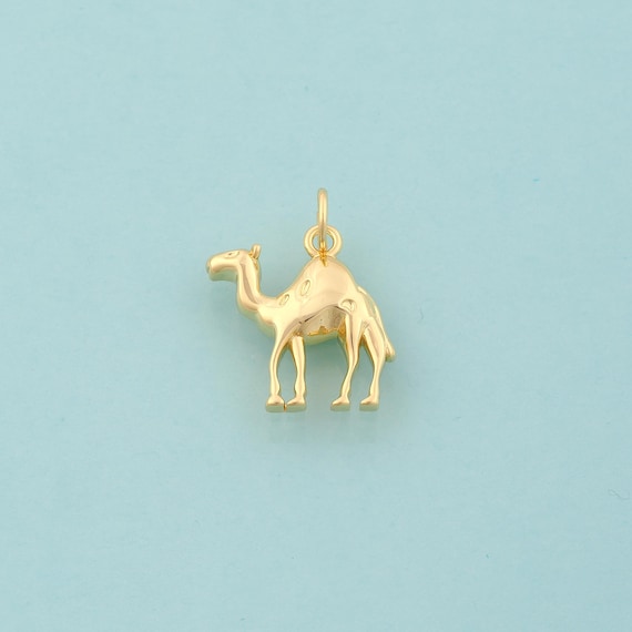 Gold Camel Charms,Animal Jewelry,Desert Pendant for DIY Jewelry Making,18K Gold
