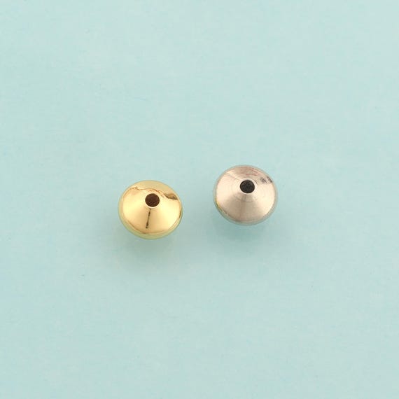 Gold Round Spacer Beads,Flat Beads,Round Flat Beads for DIY Jewelry Making,18K Gold