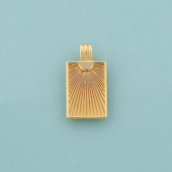 Gold Square Sun Charms,Celestial Jewelry,Sunburst Pendant for DIY Jewelry Making,18K Gold