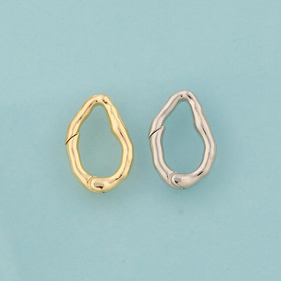 Gold Push Door Clasp,Snap Jewelry Clasp,Push Door Clasp for DIY Jewelry Making,18K Gold & Rhodium
