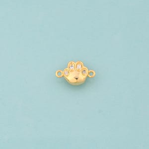 18K Gold CZ Animal Paw Connector: DIY Jewelry Making
