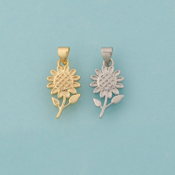 Gold Flower Charms,Flower Jewelry,Flower Pendant for DIY Jewelry Making,18K Gold