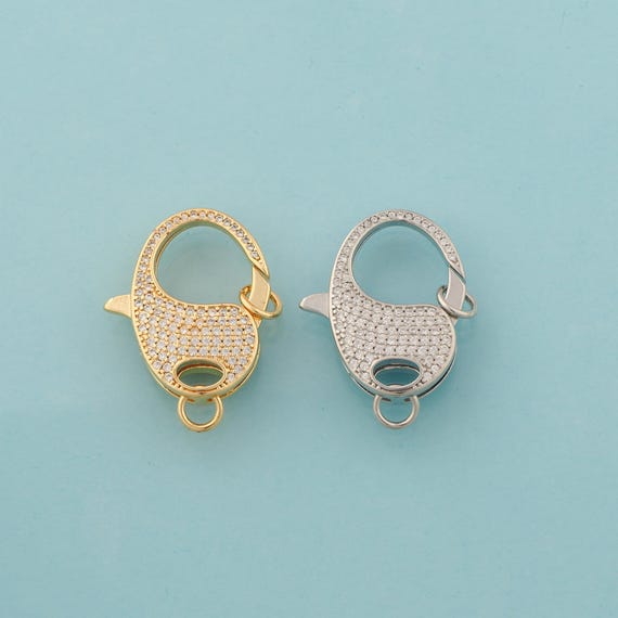 Gold Lobster Clasp,Claw Jewelry Clasp,Lobster Clasp for DIY Jewelry Making,18K Gold & Rhodium