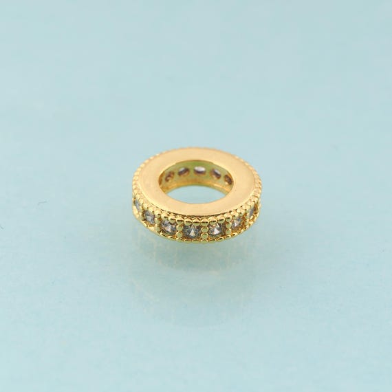 CZ Flag Spacer Beads,Flag Beads,Flag Beads for DIY Jewelry Making,18K Gold