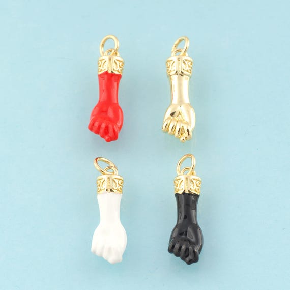 Gold Enamel Gesture Charms,Hand Jewelry,Hand Pendant for DIY Jewelry Making,18K Gold