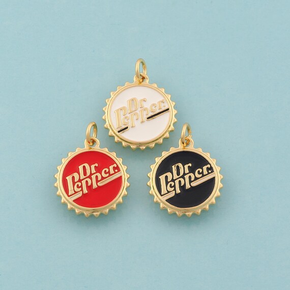 18K Gold Filled Bottle Cap Charm: CZ Letter Pendant