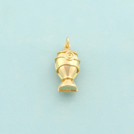 Gold Fish Charms,Marine Life Jewelry,Fish Pendant for DIY Jewelry Making,18K Gold