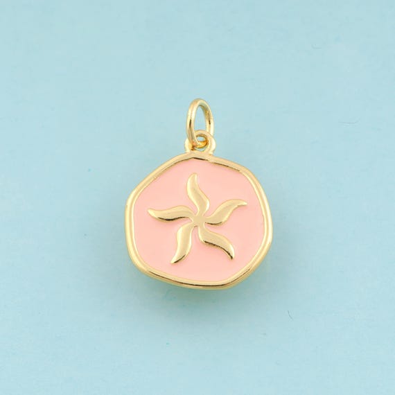 Gold Enamel Starfish Charms,Marine Life Jewelry,Starfish Pendant for DIY Jewelry Making,18K Gold