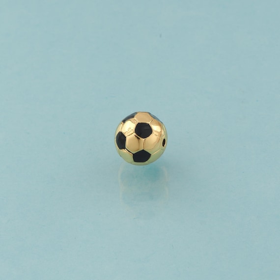 Football Spacer Beads,Sports Beads,Enamel Football Beads for DIY Jewelry Making,18K Gold