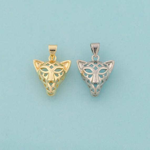 Gold Leopard Charms,Animal Jewelry,Leopard Pendant for DIY Jewelry Making,18K Gold