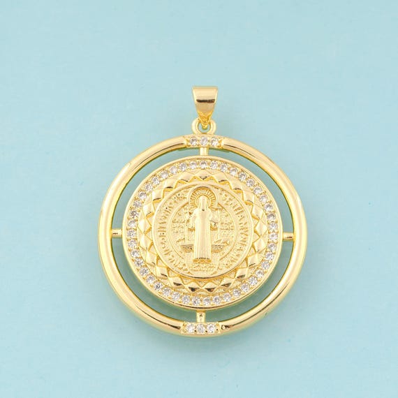 Gold CZ Jesus Charms,Religious Jewelry,Christian Pendant for DIY Jewelry Making,18K Gold