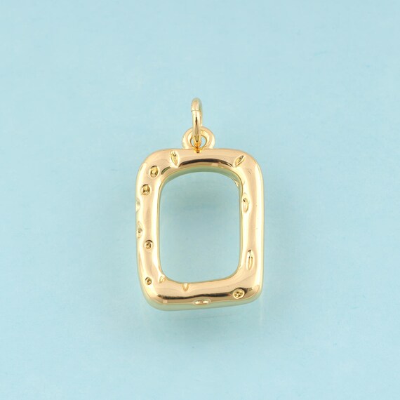 Gold Square Charms,Minimalist Jewelry,Square Pendant for DIY Jewelry Making,18K Gold