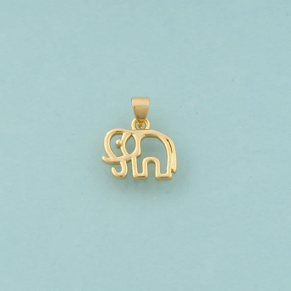 Gold Elephant Charms,Animal Jewelry,Elephant Pendant for DIY Jewelry Making,18K Gold