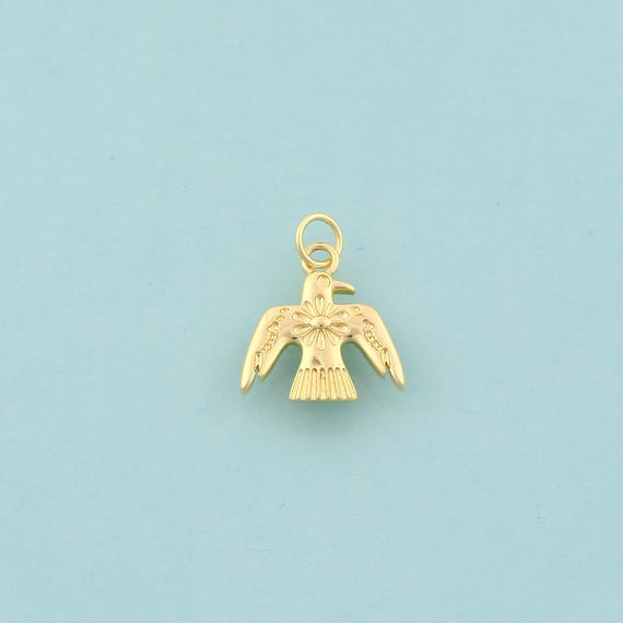 Gold Holy Spirit Dove Charms,Animal Jewelry,Flower Pendant for DIY Jewelry Making,18K Gold