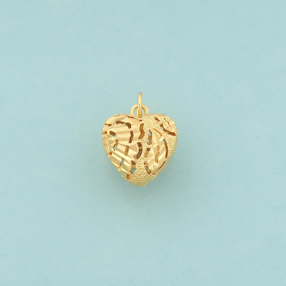 Gold Heart Charms,Love Jewelry,Heart Pendant for DIY Jewelry Making,18K Gold