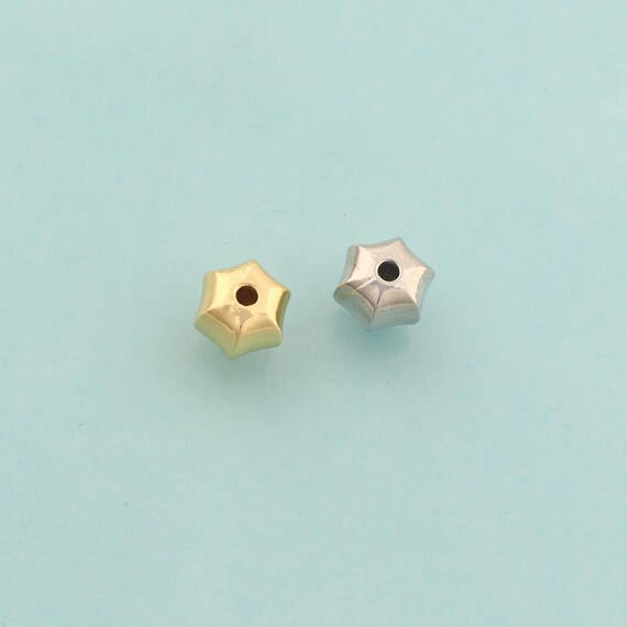 Gold Hexagonal Spacer Beads,Tube Beads,Hexagonal Beads for DIY Jewelry Making,18K Gold