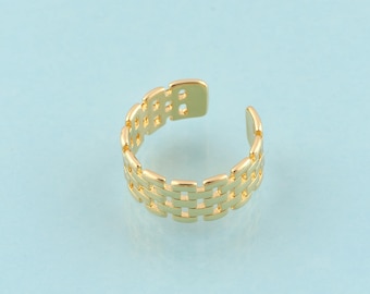Gold Open Rings,Wide Jewelry Rings,Thick Rings Perfect Gift,18K Gold