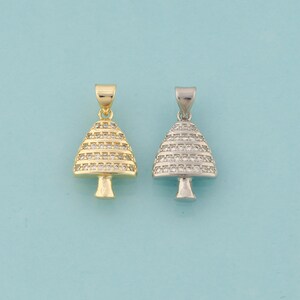 Gold CZ Christmas Tree Charms,Christmas Jewelry,Christmas Tree Pendant for DIY Jewelry Making,18K Gold