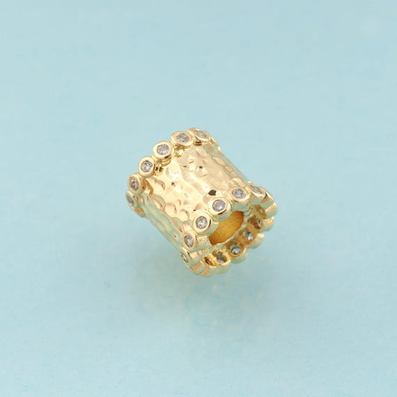 CZ Tube Beads,Wide Beads,Tube Beads for DIY Jewelry Making,18K Gold