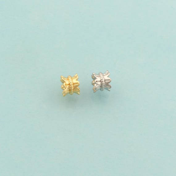 Gold Flower Spacer Beads,Tube Beads,Flower Beads for DIY Jewelry Making,18K Gold