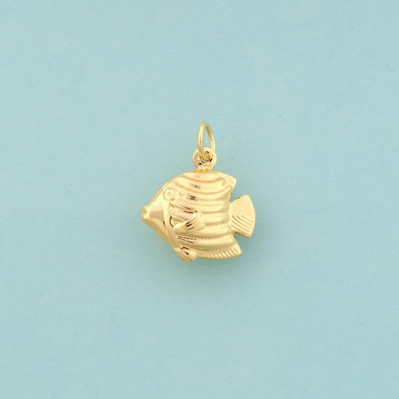 Gold Fish Charms,Marine Life Jewelry,Fish Pendant for DIY Jewelry Making,18K Gold