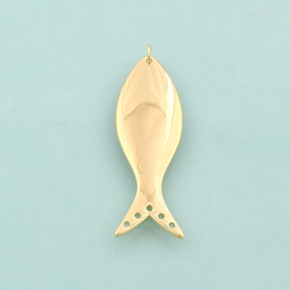 Gold Fish Charms,Marine Life Jewelry,Fish Pendant for DIY Jewelry Making,18K Gold