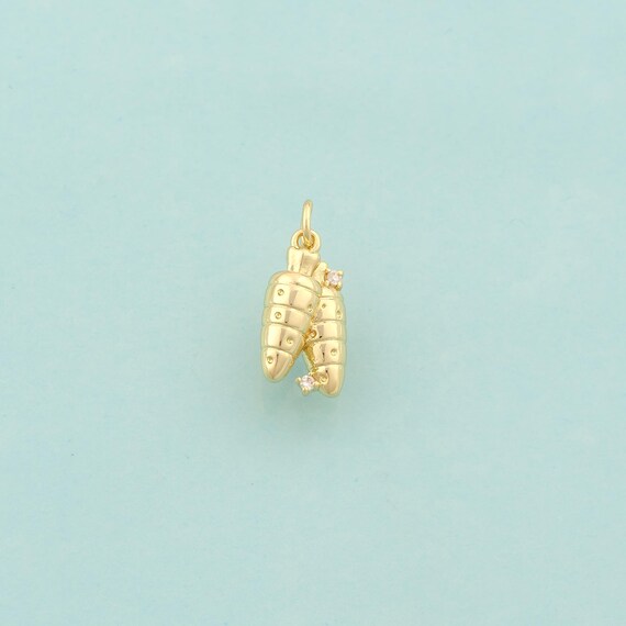Gold CZ Carrot Charms,Carrot Jewelry,Carrot Pendant for DIY Jewelry Making,18K Gold