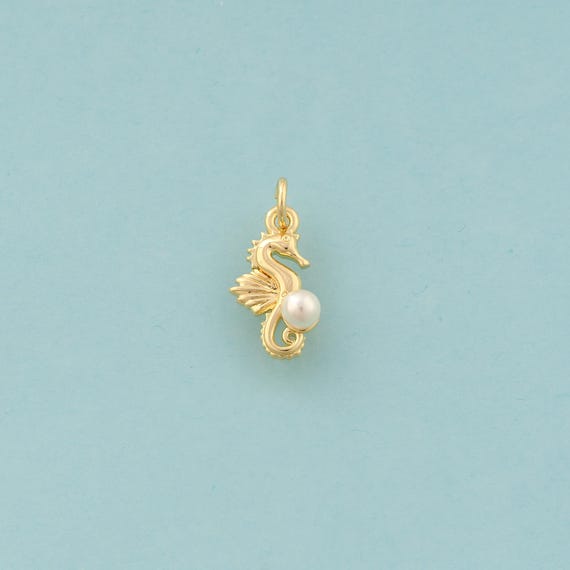 Gold Seahorse Charms,Marine Life Jewelry,Seahorse Pendant for DIY Jewelry Making,18K Gold