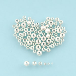 Sterling Silver Round Spacer Beads,925 Sterling Silver Seamless Beads,Spacer Beads,Bracelet Beads for DIY Jewelry Making