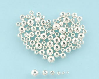 Sterling Silver Round Spacer Beads,925 Sterling Silver Seamless Beads,Spacer Beads,Bracelet Beads for DIY Jewelry Making
