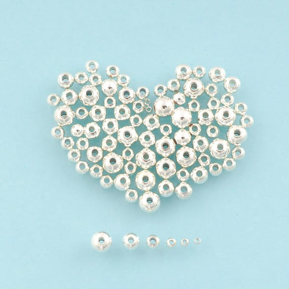 Sterling Silver Round Spacer Beads,925 Sterling Silver Seamless Beads,Spacer Beads,Bracelet Beads for DIY Jewelry Making