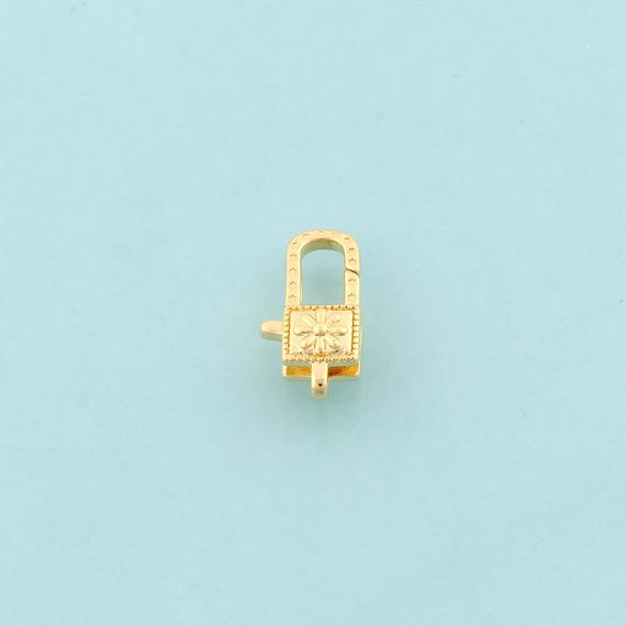 Gold Lobster Clasp,Spring Jewelry Clasp,Flower Clasp for DIY Jewelry Making,18K Gold
