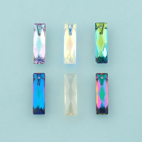 Baguette Crystal Pendant,Crystal AB Charms,Austrian Crystal,Made in Austria for DIY Jewelry Making