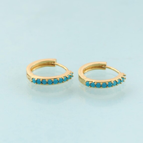 Gold CZ Hoop Earrings,Hugging Hoop Jewelry Earrings,Hoop Earrings,Gift for Her,18K Gold