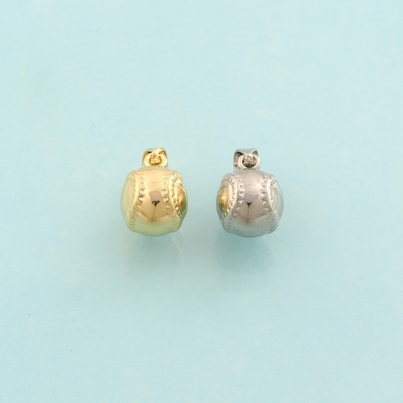 Gold Baseball Charms,Sports Jewelry,Baseball Pendant for DIY Jewelry Making,18K Gold