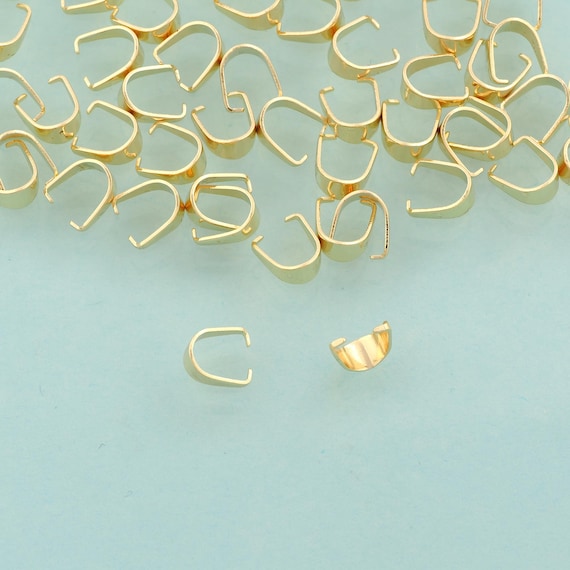 100 pcs Gold Melon Seeds Clasp,Pinch Clip Bail Jewelry Clasp,Melon Clasp for DIY Jewelry Making,14K Gold