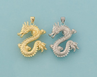 Gold Dragon Charms,Fantasy Creature Jewelry,Dragon Pendant for DIY Jewelry Making,18K Gold