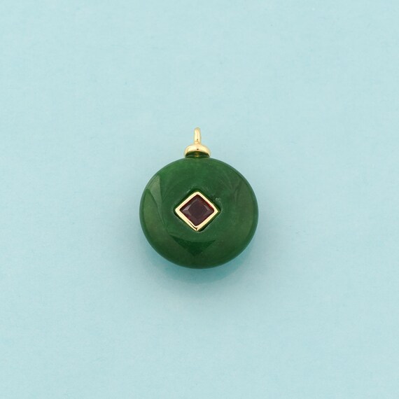 Gold Energy Stone Charms,Natural Stone Jewelry,Malayan Jade Pendant for DIY Jewelry Making,18K Gold
