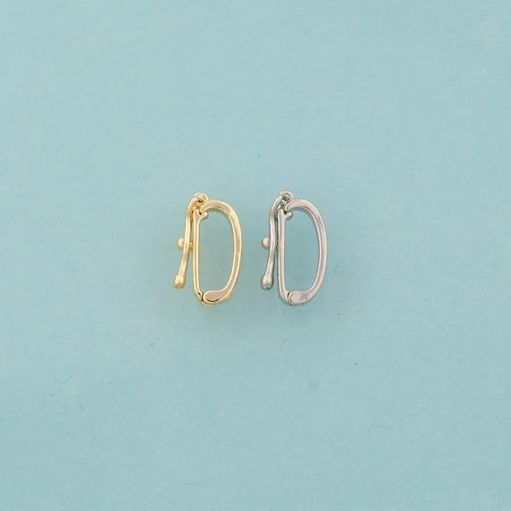 Gold Push Door Clasp,Snap Jewelry Clasp,Push Door Clasp for DIY Jewelry Making,18K Gold & Rhodium
