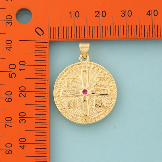 Gold ICXC NIKA Charms,orthodox Cross Jewelry,christian Pendant for