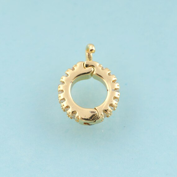 Gold Snap Clasp,Push Door Jewelry Clasp,Snap Clasp for DIY Jewelry Making,18K Gold
