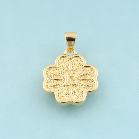 Gold Flower Charms,Digital Jewelry,Flower Pendant for DIY Jewelry Making,18K Gold
