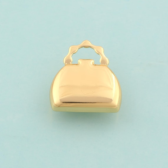 Gold Puffed Handbag Charms,Handbag Jewelry,Handbag Pendant for DIY Jewelry Making,18K Gold