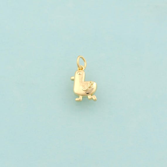 Gold Duck Charms,Animal Jewelry,Duck Pendant for DIY Jewelry Making,18K Gold