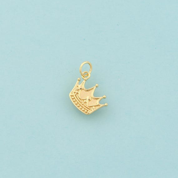 Gold Crown Charms,Crown Jewelry,Crown Pendant for DIY Jewelry Making,18K Gold