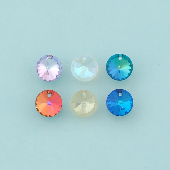 Rivoli Crystal Pendant,Crystal AB Charms,Austrian Crystal,Made in Austria for DIY Jewelry Making