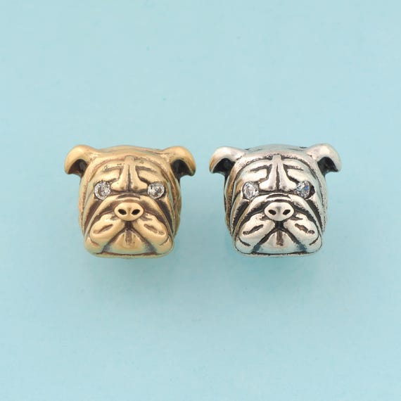 CZ Dog Spacer Beads,Pet Beads,Dog Beads for DIY Jewelry Making,18K Gold & Rhodium
