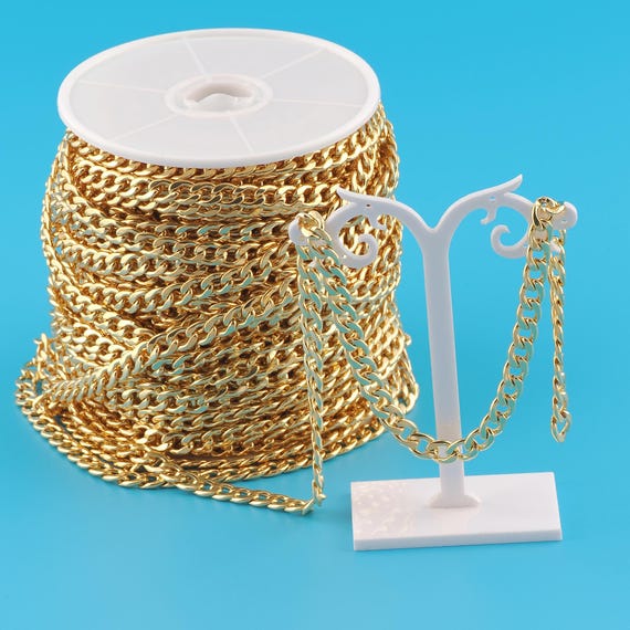 Gold Curb Chain,Special Jewelry Chain,Semi-Finished Product Chain for DIY Jewelry Making,18K Gold