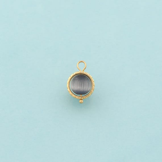 Gold Energy Stone Charms,Natural Stone Jewelry,Cat Eye Pendant for DIY Jewelry Making,18K Gold