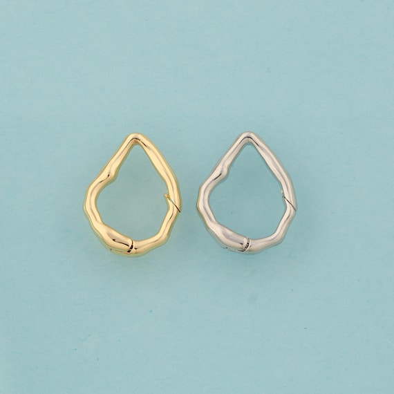 Gold Push Door Clasp,Snap Jewelry Clasp,Push Door Clasp for DIY Jewelry Making,18K Gold & Rhodium